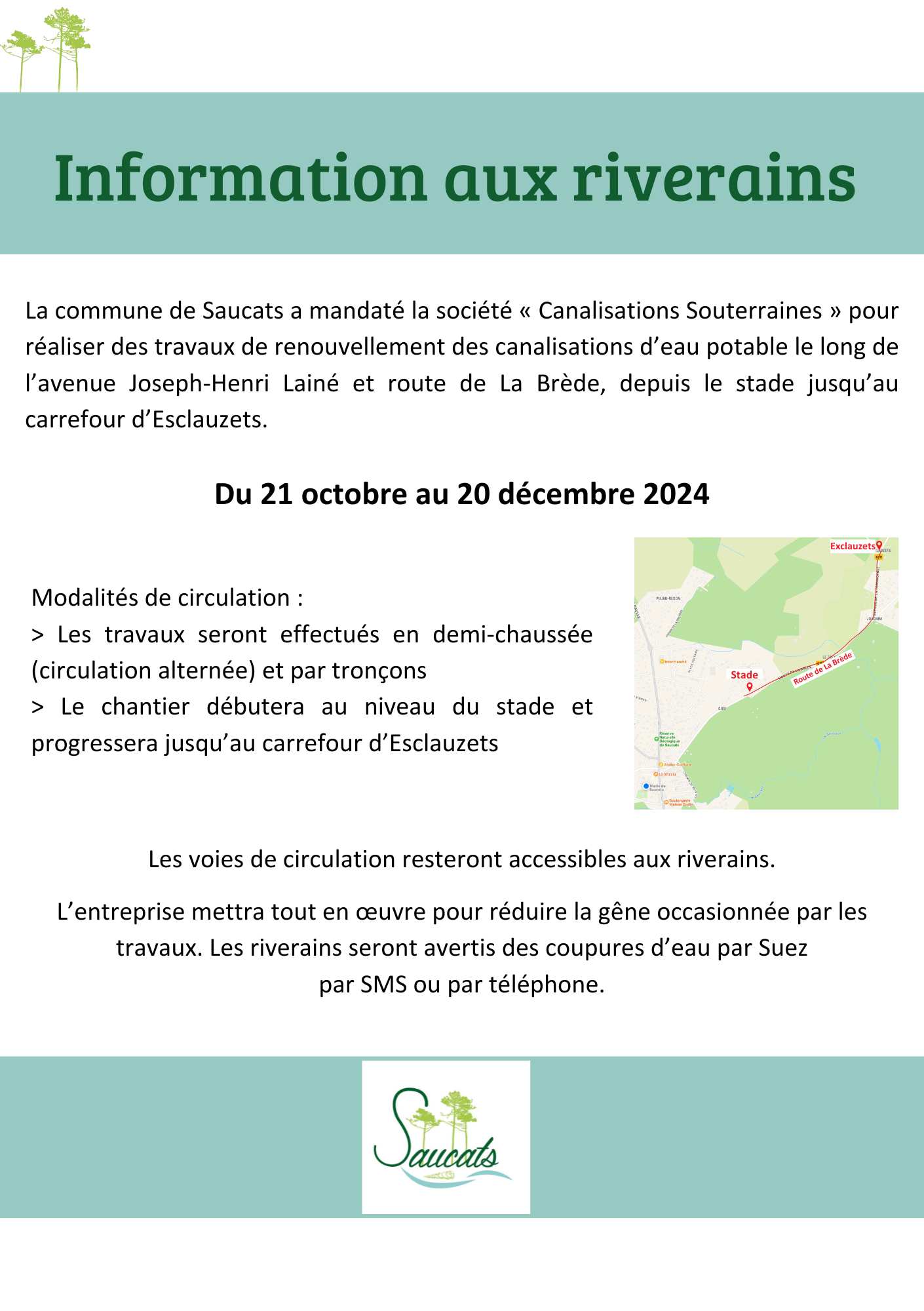 info riverains canalisation AEP